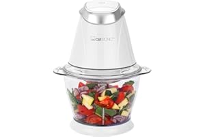 Clatronic MZ 3579 Picadora multiusos, función pica-hielo, 250 W, 1 Liter, plástico, Blanco