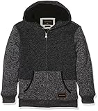 Punto grueso en puños y bajo Quiksilver Keller Sherpa Youth Sudadera con Capucha y Cremallera, Niños, Gris, XS