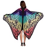 Schmetterlingsflügel Schal Sondereu Damen Schmetterling Wings Schals Nymphe Pixie Kostüm Zubehör 180 x145cm (10)