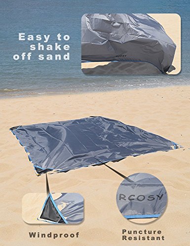 Rcosy Wasserdichte Nylon Taschendecke mit Karabiner, 79 x 59-Zoll - 5