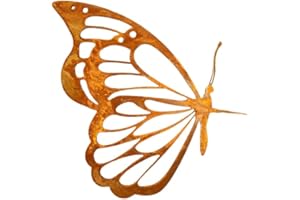 99PANDAS Pandas Garden - Broche au motif papillon - En patine naturelle à effet rouille - Piquet d’arbre - Décoration en métal