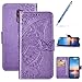 Price comparison product image Robinsoni Case Compatible with Xiaomi PocoPhone F1 Wallet Phone Case Folio Flip Wallet Case PU Leather Case Cover Protective Cover Flip Stand Cover Folio Gel Bumper Protective Cover,Light Purple