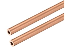 sourcing map 2 Stück 300mm Länge Kupferrohr 5mm Außendurchmesser, Nahtlose Gerades Rohr 1mm Wandstärke, Kupfer Rundrohr für Industrie Bauwesen Garten Haushalt Bastelarbeiten Dekoration