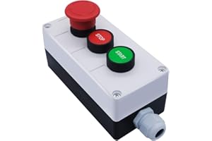 mxuteuk 1 NO Start 1 NC Stop Interruttore momentaneo Comando start-stop + 1NC Fungo rosso Arresto di emergenza Interruttore a scatto Scatola stazione Interruttori a pulsante HZ-JTSS