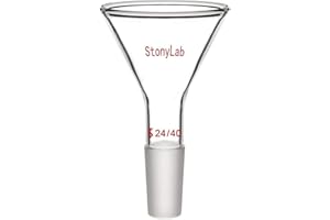 stonylab Verre Entonnoir à Poudre à Tige Courte avec Diamètre Extérieur Supérieur de 75mm et 24/40 Inner Joint, Filter Funnel Entonnoir en verre Filter Funnel Glass Funnel