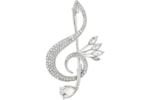 IMINI Delicado broche de solapa con diamantes de imitación de cristal G Clef musical, bufanda, chamarra, vestido, traje, novia, ramillete, broches para mujeres, niñas, hombres, ramo de músicos, regalos de