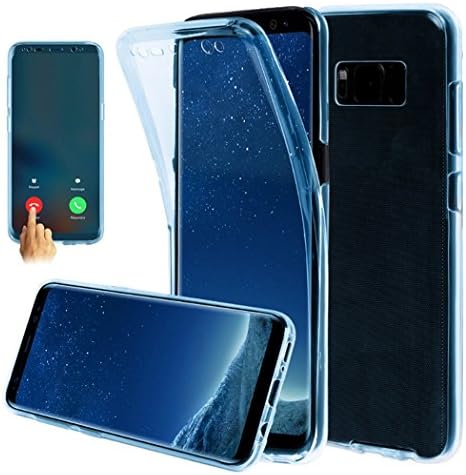 Full Body Case for Samsung Galaxy S8 Plus [Not for S8], 360 Degree Protection Case Cover Premium Silicone Transparent Clear Ultra Thin Soft TPU Gel Shockproof Case for Samsung Galaxy S8 Plus, Hancda Silicone Slim Front and Back Cover Shell Crystal Durable Rubber Full Protection Skin Cover for Samsung Galaxy S8 Plus - Blue
