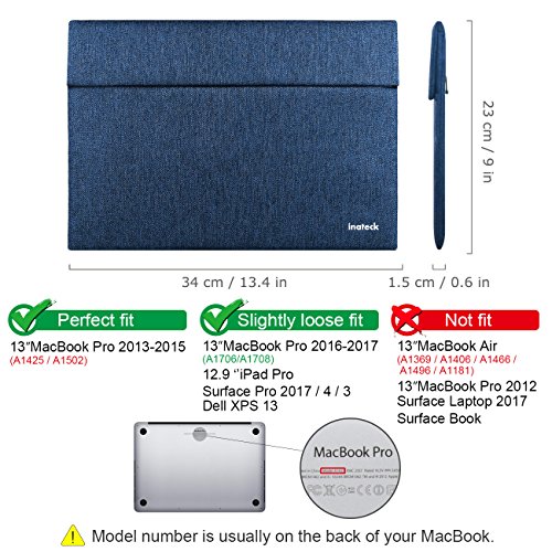 Inateck Laptop Sleeve Tasche H  lle f  r 13  MacBook Pro mit Touchbar 2016 Version 13 MacBook Pro 2017 Microsoft Surface Pro 3   4 und Surface Pro 201
