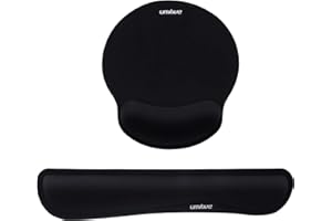 Umitive Mauspad-Handballenauflage, ergonomische Handgelenkstützen-Sets, komfortable Memory Foam-Tastatur-Handgelenkstützen-Unterstützung und Mauspad-Set für Computer-Laptop-Büroarbeiten - Schwarz