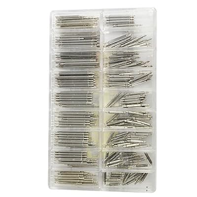 Curtzy Grand assortiment de 270 barrettes à ressort en acier inoxydable de 8mm à 25mm pièces pour réparation de montre bracelet barres par Kurtzy TM