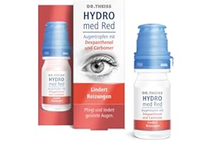 ‎DR.THEISS Dr. Theiss Hydro med Red Augentropfen I zur verbesserten Befeuchtung, Linderung und Pflege geröteter Augen I bei trockenen Augen I mit Dexpanthenol & Carbomer I mit Kontaktlinsen verträglich