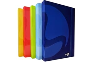 BM BeMore - Portadocumenti Color – 5 Colori Assortiti- Dorso 3, 0111059 - Dimensioni 24cm x 35cm x 3cm - Copertina pesante Plastificata Lucida - Confezione da 1 pezzo