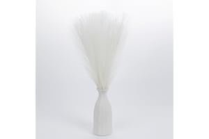 Uxney Erba di pampa, 55 cm, erba della pampa, erba artificiale di pampa, fiori secchi, decorazione artificiale per la decorazione della casa (bianco latteo, 20 pezzi)