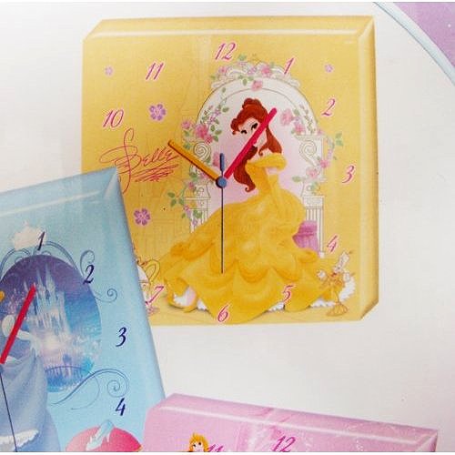 Disney Princess Yellow Canvas Wall Clock 25cm x 25cm (Approx) Excellent Gift Idea