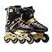 Produktbild Fantastische einreihige Rollschuhschuhe Gerade Erwachsene Inline-Skates Professionelle Skates Schuhe Universal für Männer und Frauen - schwarz & golden 35