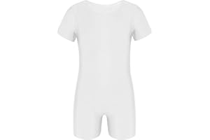 Freebily Kinder Jungen Mädchen Ballettanzug Kurzarm Sportbody Ballett Trikot Tanz-Body Gymnastik Overall Ganzanzug Turnanzug in Gr. 104-164