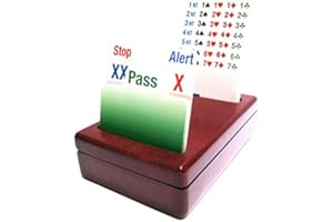 Vier Treff Bietboxen/Bidding Box aus Holz, 4 Stück mit Inhalt - Farbton Mahagoni