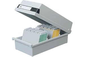 Han 956-11 - Fichero (capacidad para 1.300 fichas, A6, plástico), color gris