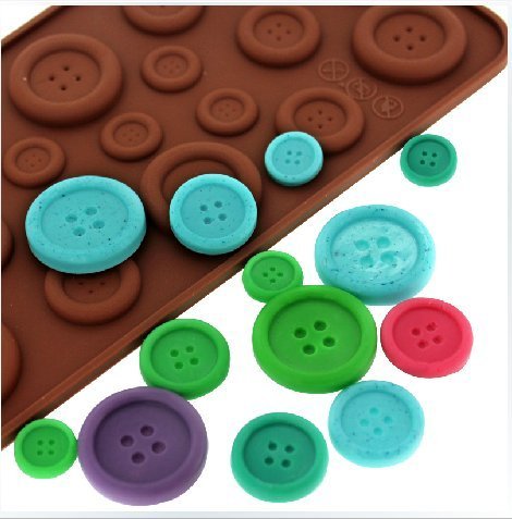 Fendii: Molde de silicona para hacer botones de chocolate 3D, molde para Fondant, para hornear, herramienta de bricolaje.