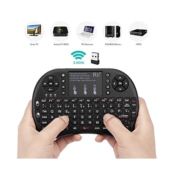 (Actualizado, Retroiluminado) Rii i8+ Mini teclado inalámbrico 2.4Ghz con touchpad integrado, retroiluminación Led y… - Image 5