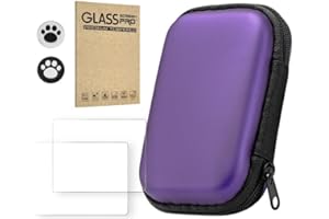 BeisDirect Twarde etui do przenośnej konsoli do gier R36S/R35S/RGB20S, 2 szt. folii ochronnej + 2 nasadki klawiszy + torba do przechowywania konsoli do gier R36S/R35S/RGB20S (fioletowe)