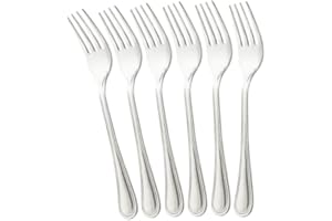 COM-FOUR® 6x Fourchette à gâteau en acier inoxydable - couverts élégants au design simple - petites fourchettes 14,5 cm (14,5 cm - 06 pièces)