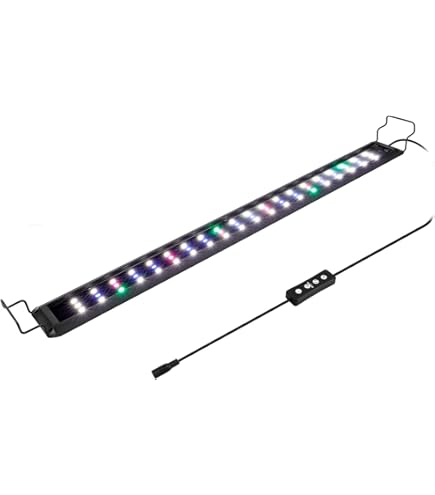 hygger Clip On 24/7 Beleuchtung Aquarium LED Licht, 14 W Sunrise Daylight Moonlight Modus und DIY Modus, einstellbarer Timer, einstellbare Helligkeit, Aquarium Licht mit 7 Farben für bepflanzte Tanks