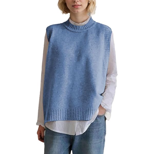 Vintage Maglia Maglia Donne Sciolto Senza Maniche Maglione Corto Gilet Maglieria Pullover Vest Scollo a V Primavera, Albicocca, S