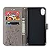 Produktbild Fcostume Für iPhone XS Max 6.5inch Fall Abdeckung Schutzhülle Floral Flip Cover Book Case Pouch (Grau)