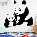 Produktbild limicry Panda Family Wall Sticker Wall Decal Sticker Home Decor DIY Removable Art Vinyl Mural for Bedroom Kids Room Wall Art Decal M 30cm X 28cm