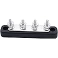 1 PC SHLPDFM Black 4 way power distribution block/busbar 12v/24v electrical busbar Universal for Auto Marine Boat 4x5mm Studs 100a Rated