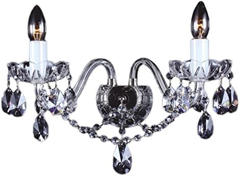Glass LPS N21 801/02/1 Swarovski Elements Ni A + Candle Crystal Wall Light, E14, Clear, 41 x 33 x 20 cm, 1.3kg