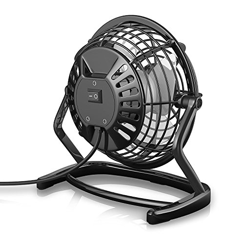 4 Zoll 4 Blätter USB Ventilator Mini Tischventilator 360° Drehbar USB Fan Lüfter aus Kunststoff Schwaz - 6