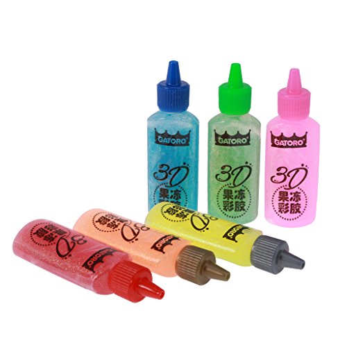 MagiDeal 6pcs Farben Waschbarer Glitter Glue Glue Stifte Glitter Gelmalstifte 9cm 25g - 8