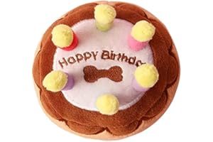YUNXIASW giocattoli per gatti e cani, giocattolo per torte in peluche per animali domestici, Torta di Buon Compleanno Peluche Giocattoli Divertenti Gatti Regali Cuccioli Masticare Giocattoli di