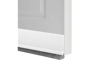 leruiyezs brosse bas de porte auto-adhésive 100 cm blanc balai de porte isolant contre le froid et la chaleur calfeutrage phonique étanche ajustable pour portes intérieures et extérieures
