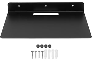 TOPINCN Floating AV Shelf Thickened Projector Router Camera Rack Mounted Box Sturdy Rack for Set Top Box Bracket Audio Visual Shelving