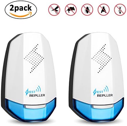 Qooltek Ultrasonic Pest Repeller, Insect Repeller Plug in Repeller for Mosquitoes, Ants, Roaches, Fleas, Rats, Bugs, Fruit Fly, Cockroaches and More, Humans&amp;Pets Friendly (2 Pack)