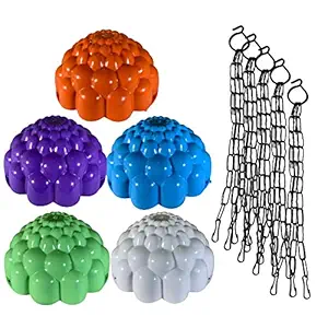 Stay Hungry Products - Plastic Hanging with Chain Planter Hanging Pots for Plants Multi-Color (Pack of 5)