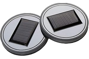 Youngine 2 Pack Solare LED Car Holder Tappetino Pad Impermeabile Bottiglia Bevande Coaster Luce incorporata e sensore di Vibrazione Auto Decorazione Lampada Luce (Blu)
