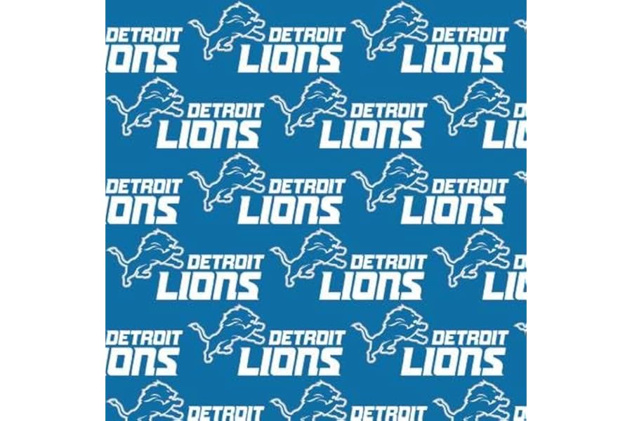 Detroit Lions Cotton Fabric - NFL Team Logo Cotton Fabric by The Yard, Fat Quarter, Half Yard, 1 Yard, 2 Yard Cuts