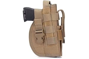 Gexgune Funda de Pistola táctica Universal Mano Derecha Molle Pistola de Pistola Airsoft Cinturón de Cintura Funda Negro Tan Verde Multicam para Mano Derecha (5 Colores Opcionales)