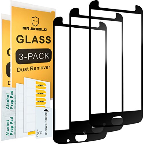 [3-PACK]-Mr Shield For Motorola"Moto Z2 Force" Edition [Japan Tempered Glass] [9H Hardness] [Full Cover] Screen Protector with Lifetime Replacement Warranty
