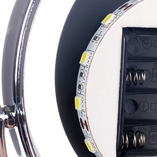 HIMRY® LED Stand KosmetikSpiegel 6 Zoll, Batteriebetrieben, beleuchtedte Standspiegel Kosmetikspiegel Tischspiegel, Make-Up, Rasieren, Badezimmer Spiegel, Spiegel 360 ° drehbar, doppelseitigen Standard und 7 Fach Vergrößerung, KXD3137-7x - 8
