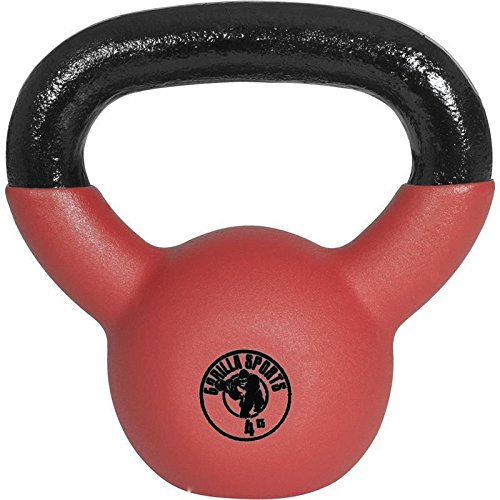 Gorilla Sports Kettlebell Kugelhantel Hantel Gewicht Handgewicht Set Vinyl mit Neopren Gummi Ummantelung 1x 4 kg, 8 kg, 12 kg (24kg) - 2