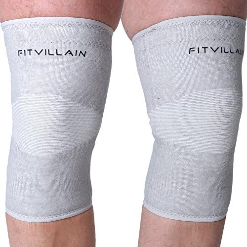 Bamboo Knee Сompression Support Sleeves - (One Pair) for Joint Pain &amp; Arthritis Relief, Improved Circulation Compression - Effective Support for Running, Jogging,Workout, Walking &amp; Recovery (Grey, L)