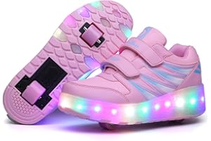 Kowo Boys' & Girls' Multicolour LED Wheels Shoes, Kids Roller Skates, Size 10-6, Unisex, Athletic Shoes