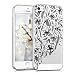 Produktbild kwmobile Hülle für Apple iPhone SE / 5 / 5S - TPU Silikon Backcover Case Handy Schutzhülle - Cover klar Blumenwiese Zeichnung Design Schwarz Transparent