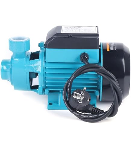 EBERTH Gartenpumpe 370W – Kreiselpumpe Mit 1 Zoll Anschluss, 8m Saughöhe, 40m Förderhöhe, 2400 L/h, Selbstansaugend 230V, Ideal Für Brunnen, Teich & Pool