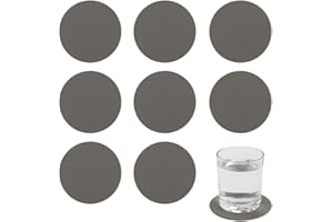 KXUSW 8 Piezas Posavasos De Silicona Redondos, Posavasos Silicona, Posavasos，Posavasos De Escritorio，Posavasos Aislado，Pour Boissons, Tasses, Barres, Gobelets (Gris)
